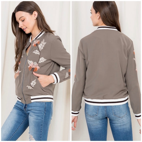 Dusty Olive Embroidered Varsity Scholar Preppy Jacket - Picture 3 of 10